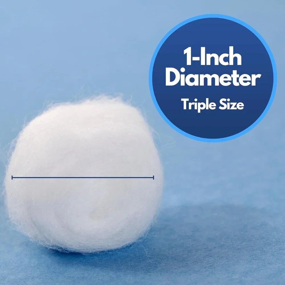 200 Cotton Balls - Hypoallergenic and Gentle for Skincare, Crafts & Baby Care